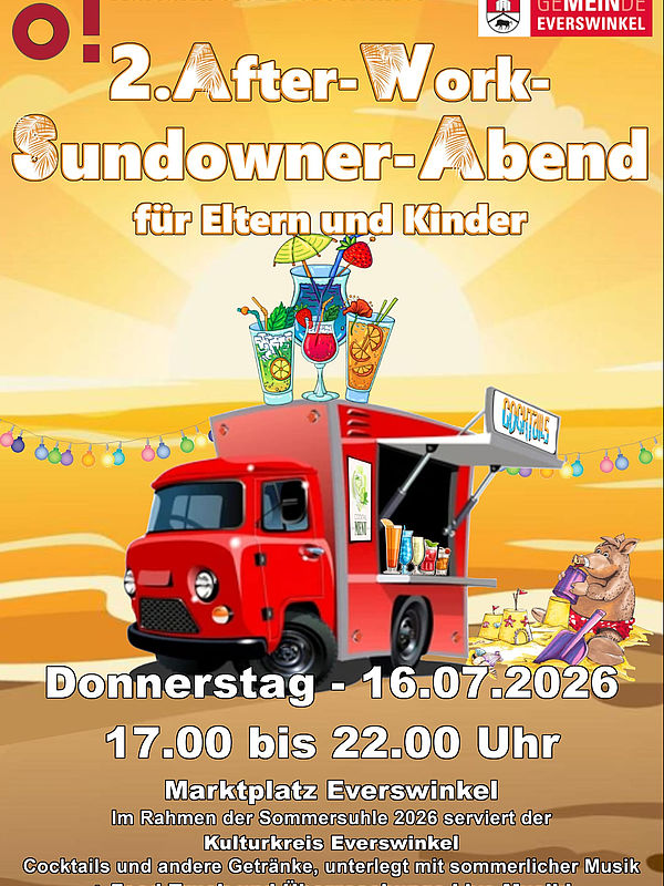 After-Work Sundowner-Abend - mit Cocktails